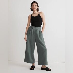 Madewell NWOT The Untailored Wide-Leg Crop Pant in Lightspun Architect Green XS